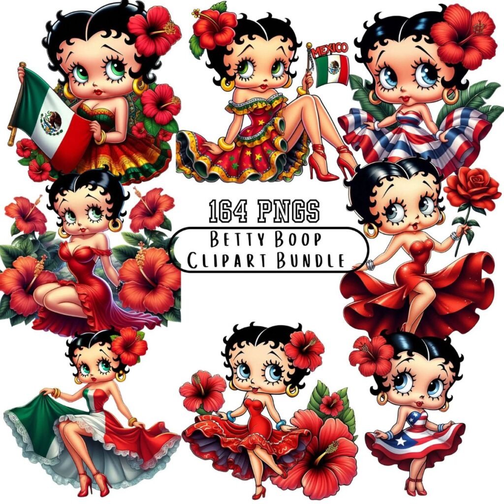 Betty Boop Latina Clipart Bundle
