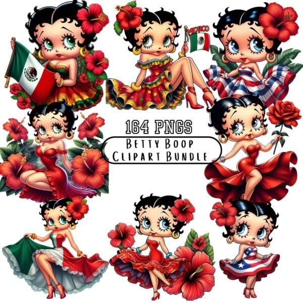 Betty Boop Latina Clipart Bundle