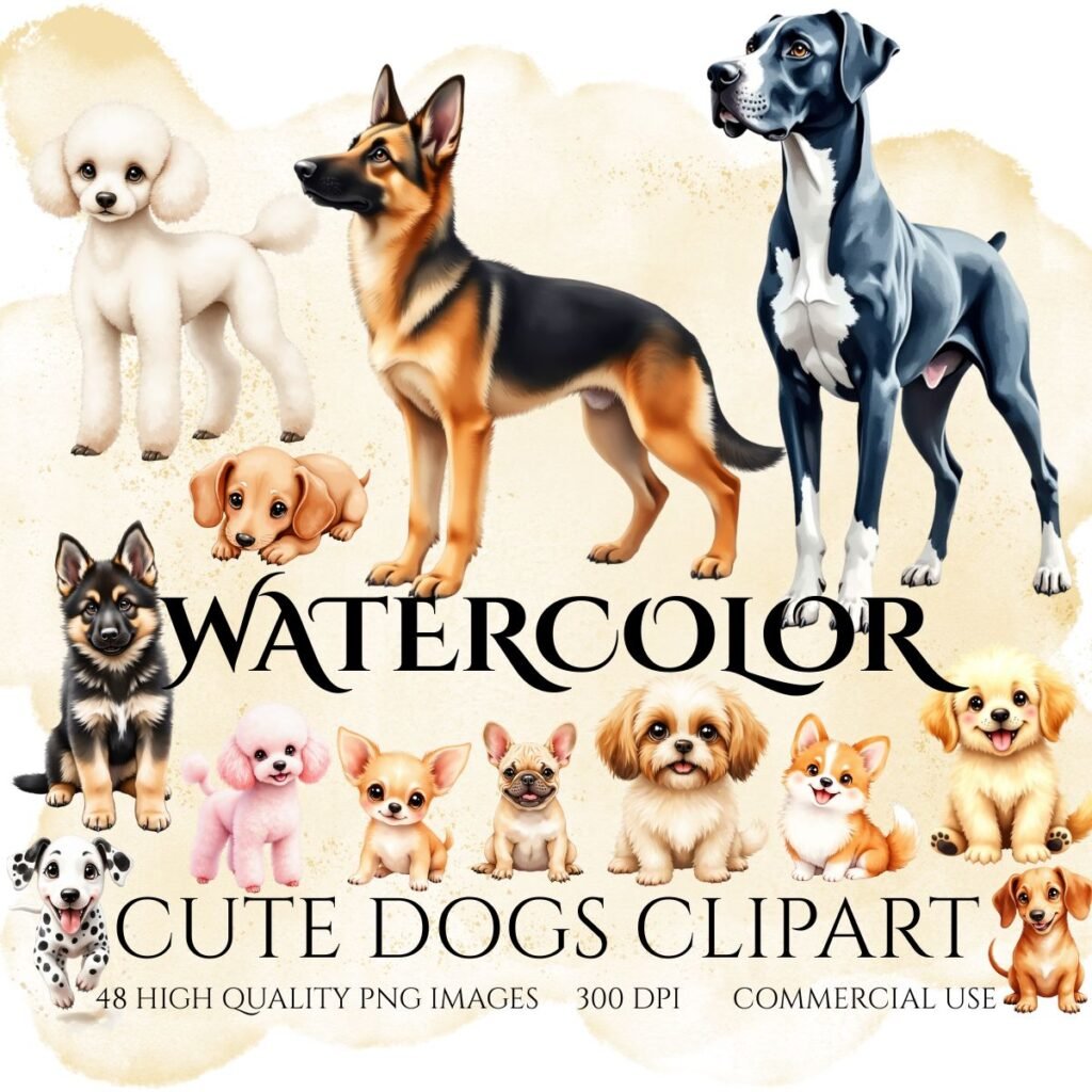 Cute Dogs Clipart Bundle