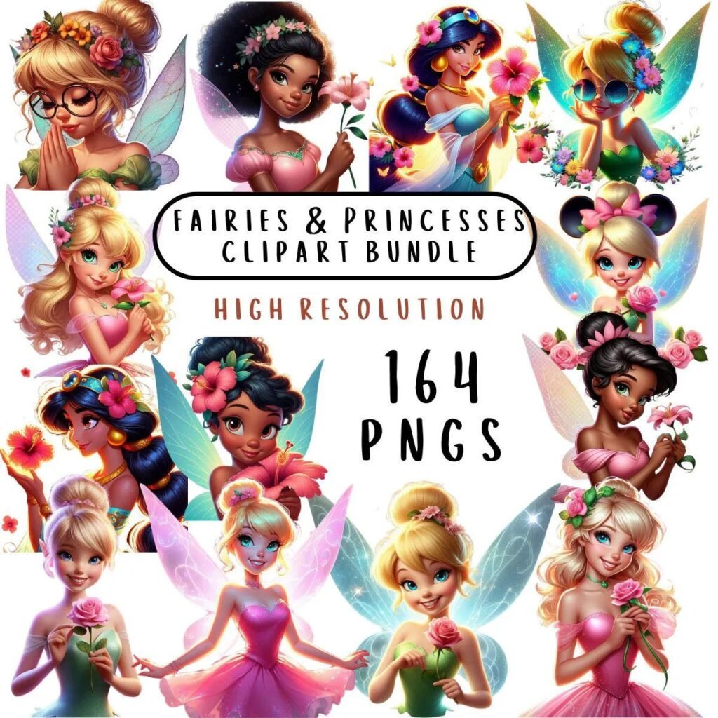 Fairies Princesses Clipart Bundle
