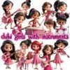 chibi girls instruments